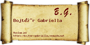 Bojtár Gabriella névjegykártya